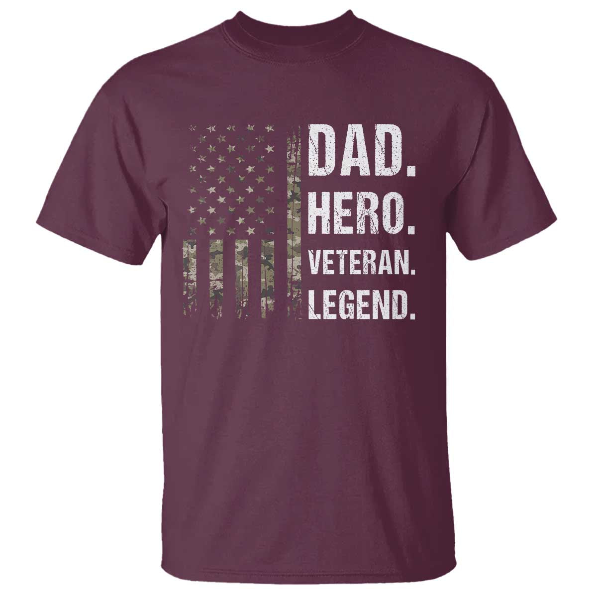 Dad Hero Veteran Legend Camouflage Father's Day T Shirt