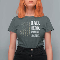 Dad Hero Veteran Legend Camouflage Father's Day T Shirt For Women
