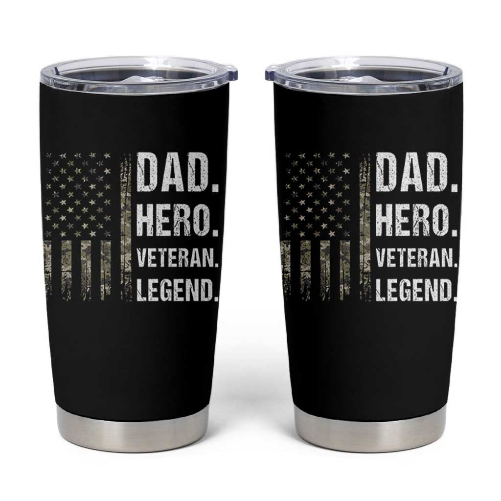Dad Hero Veteran Legend Camouflage Father's Day Tumbler Cup