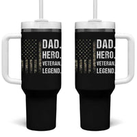 Dad Hero Veteran Legend Camouflage Father's Day Tumbler With Handle