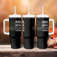 Dad Hero Veteran Legend Camouflage Father's Day Tumbler With Handle