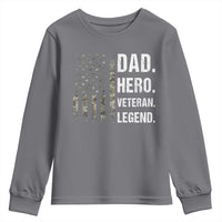 Dad Hero Veteran Legend Camouflage Father's Day Youth Sweatshirt