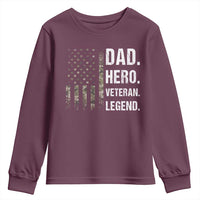 Dad Hero Veteran Legend Camouflage Father's Day Youth Sweatshirt