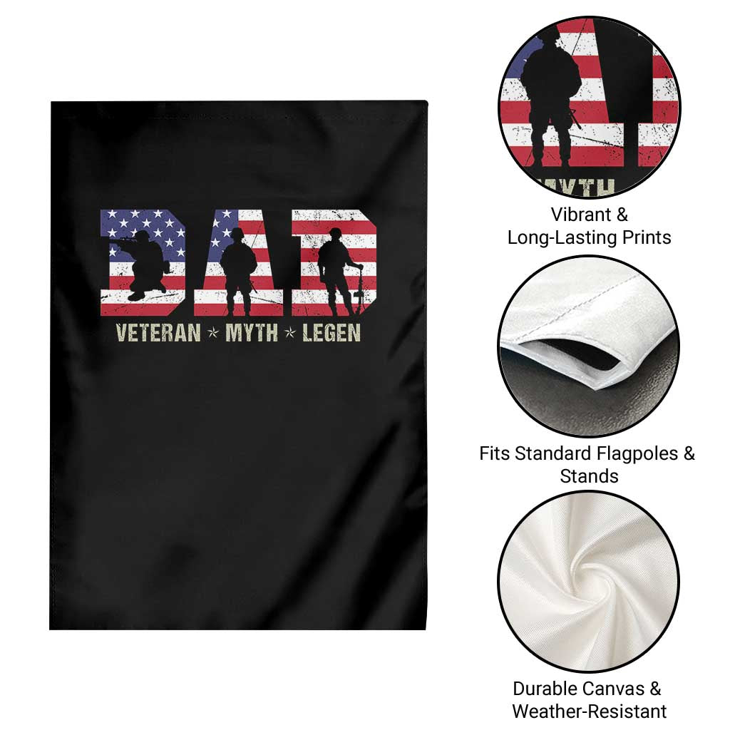 Veteran Dad The Myth Legend Garden Flag Cool Father's Day Military Gifts 4th of July