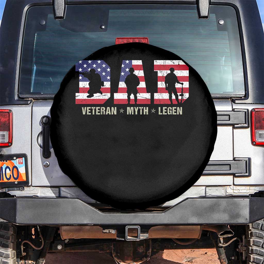 Veteran Dad The Myth Legend Spare Tire Cover Cool Father's Day Military Gifts 4th of July