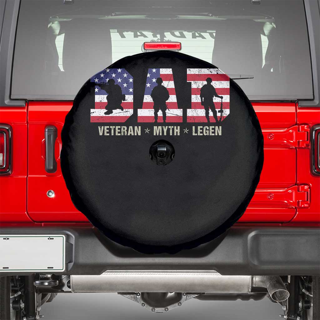 Veteran Dad The Myth Legend Spare Tire Cover Cool Father's Day Military Gifts 4th of July