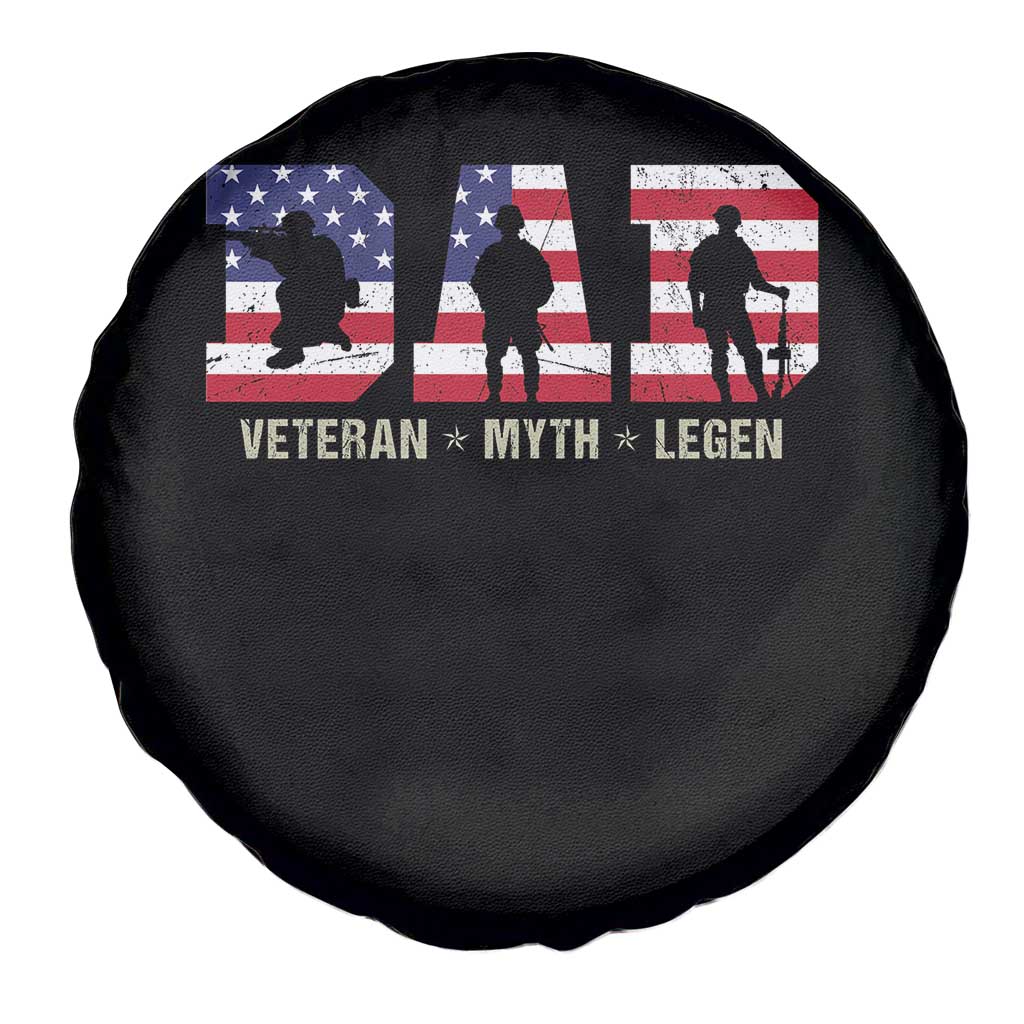 Veteran Dad The Myth Legend Spare Tire Cover Cool Father's Day Military Gifts 4th of July
