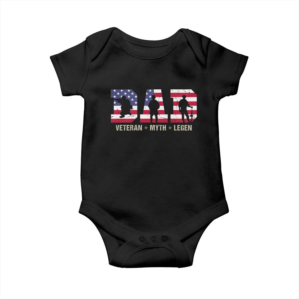 Veteran Dad The Myth Legend Baby Onesie Cool Father's Day Military Gifts 4th of July