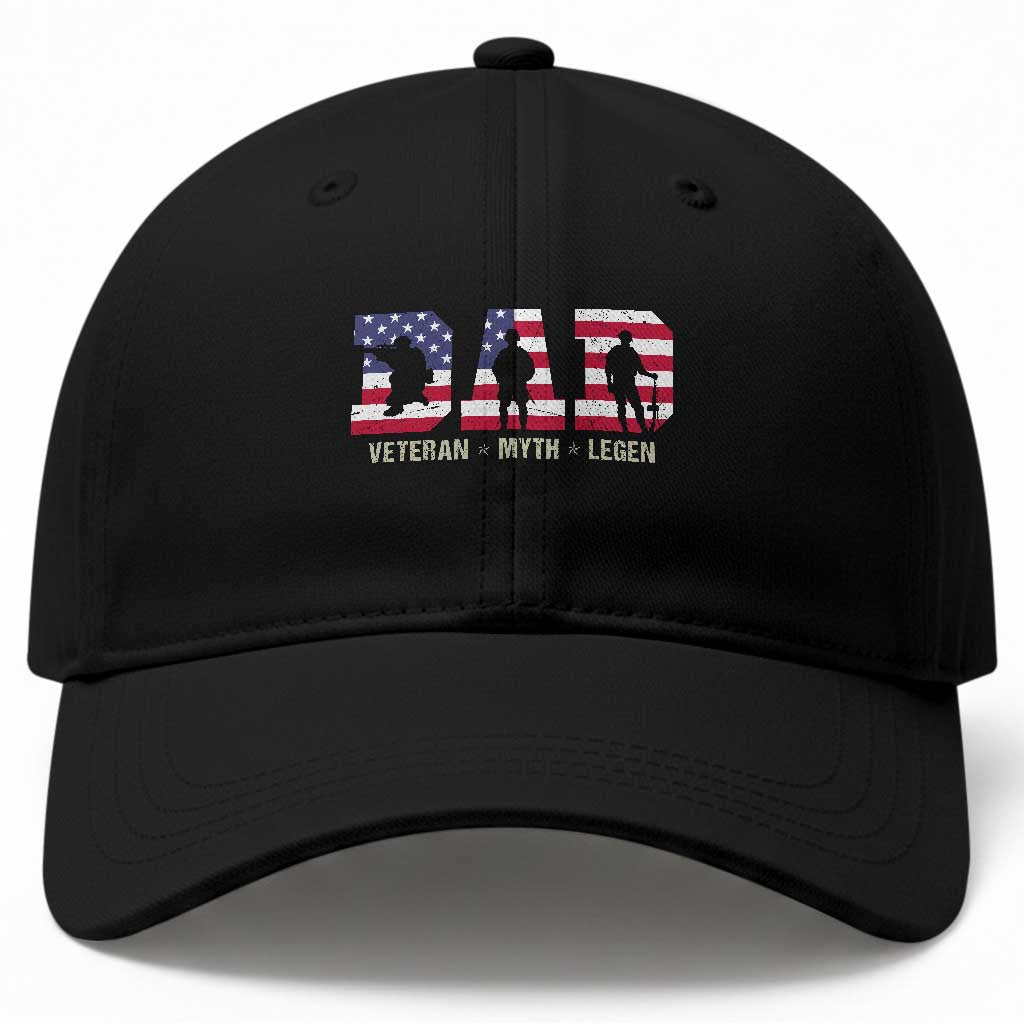 Veteran Dad The Myth Legend Baseball Cap Cool Father's Day Military Gifts 4th of July