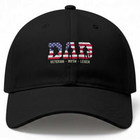 Veteran Dad The Myth Legend Baseball Cap Cool Father's Day Military Gifts 4th of July