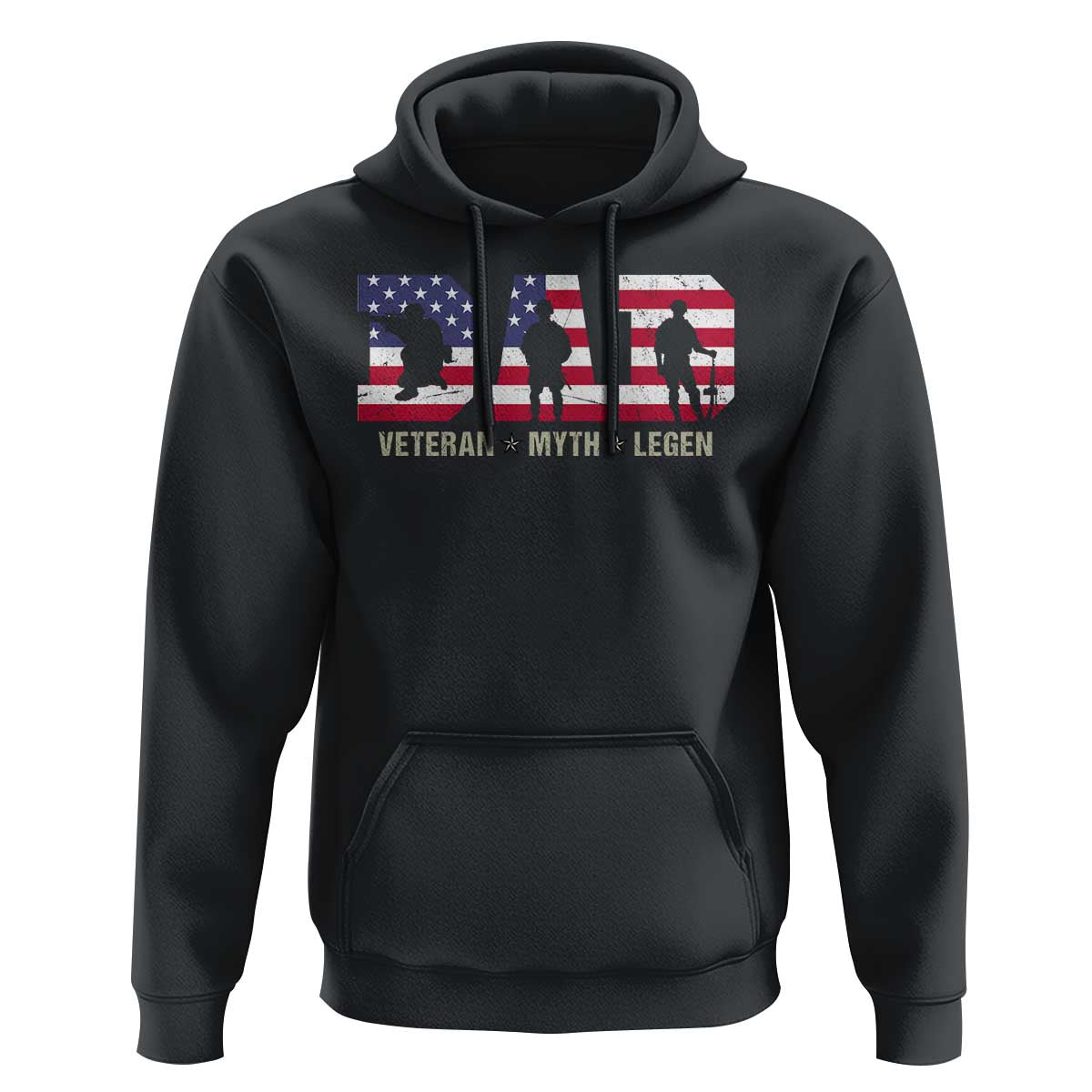 Veteran Dad The Myth Legend Hoodie Cool Father's Day Military Gifts 4th of July