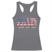 Veteran Dad The Myth Legend Racerback Tank Top Cool Father's Day Military Gifts 4th of July