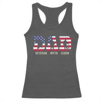 Veteran Dad The Myth Legend Racerback Tank Top Cool Father's Day Military Gifts 4th of July