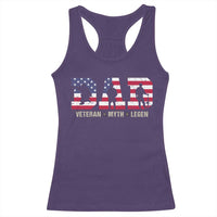 Veteran Dad The Myth Legend Racerback Tank Top Cool Father's Day Military Gifts 4th of July