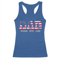 Veteran Dad The Myth Legend Racerback Tank Top Cool Father's Day Military Gifts 4th of July
