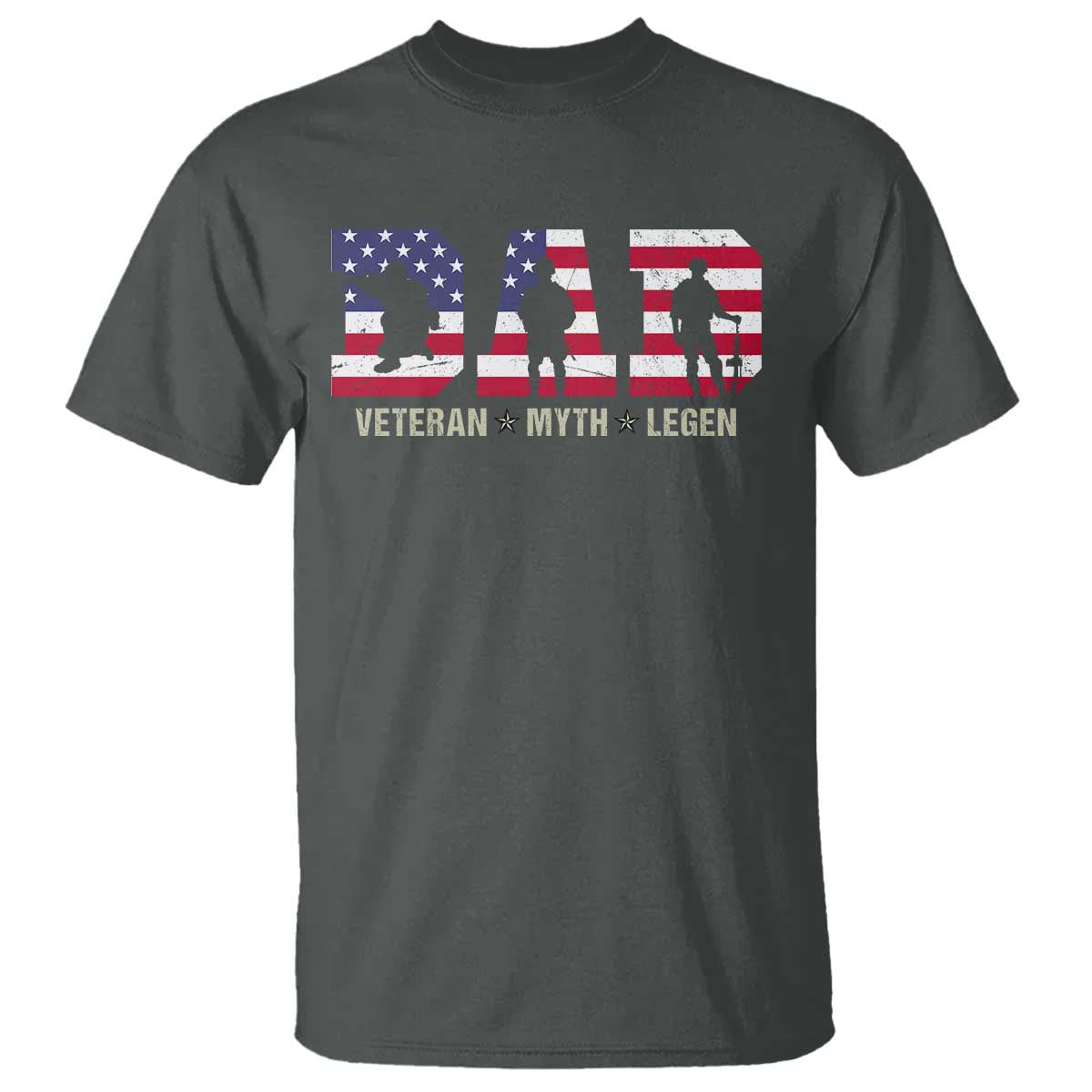 Veteran Dad The Myth Legend T Shirt Cool Father's Day Military Gifts 4th of July