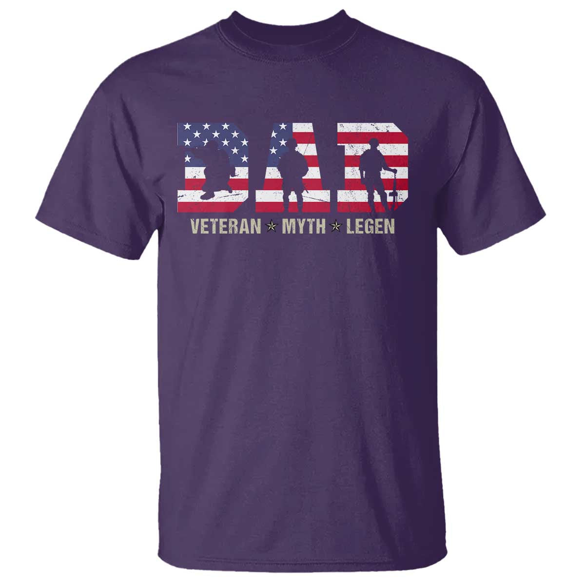 Veteran Dad The Myth Legend T Shirt Cool Father's Day Military Gifts 4th of July