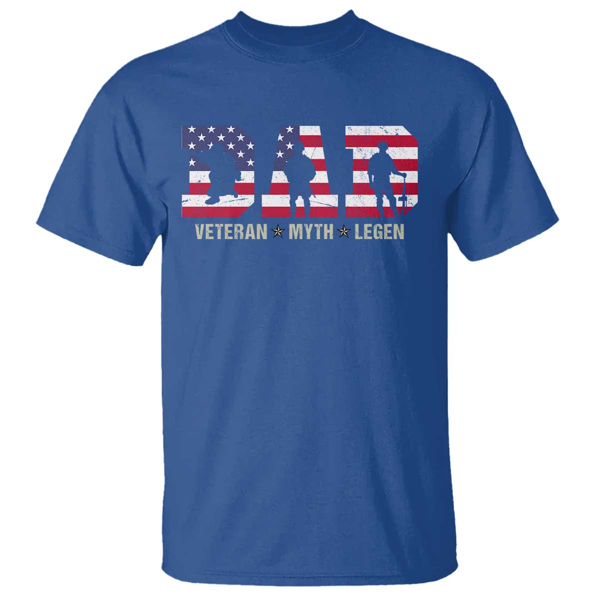 Veteran Dad The Myth Legend T Shirt Cool Father's Day Military Gifts 4th of July