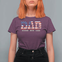 Veteran Dad The Myth Legend T Shirt For Women Cool Father's Day Military Gifts 4th of July