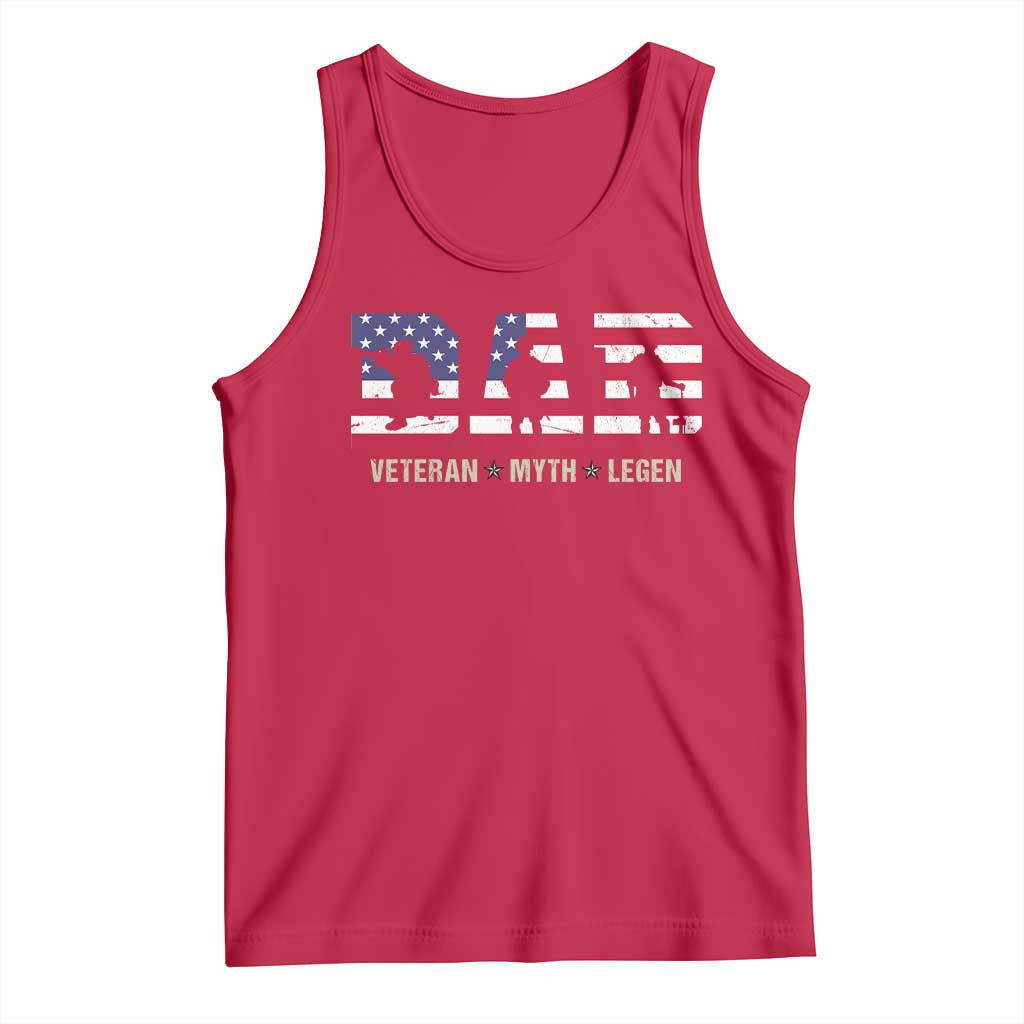 Veteran Dad The Myth Legend Tank Top Cool Father's Day Military Gifts 4th of July