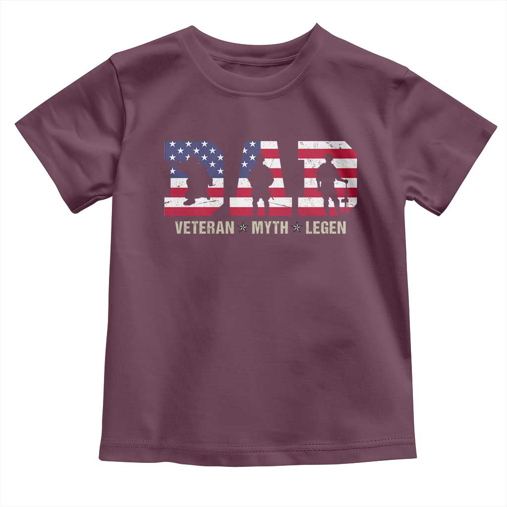 Veteran Dad The Myth Legend Toddler T Shirt Cool Father's Day Military Gifts 4th of July