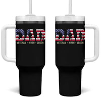 Veteran Dad The Myth Legend Tumbler With Handle Cool Father's Day Military Gifts 4th of July