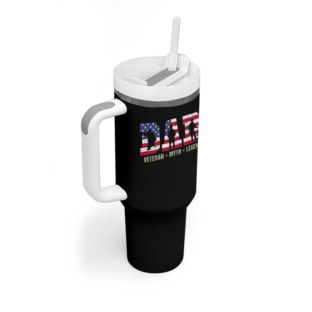 Veteran Dad The Myth Legend Tumbler With Handle Cool Father's Day Military Gifts 4th of July