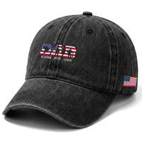 Veteran Dad The Myth Legend Washed Cotton Baseball Cap Cool Father's Day Military Gifts 4th of July