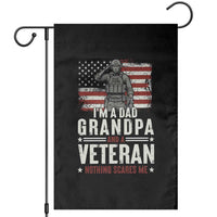 I'm A Dad Grandpa and Veteran Nothing Scares Me Garden Flag Funny Veteran Dad Grandpa Humor