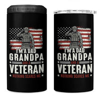 I'm A Dad Grandpa and Veteran Nothing Scares Me 4 in 1 Can Cooler Tumbler Funny Veteran Dad Grandpa Humor