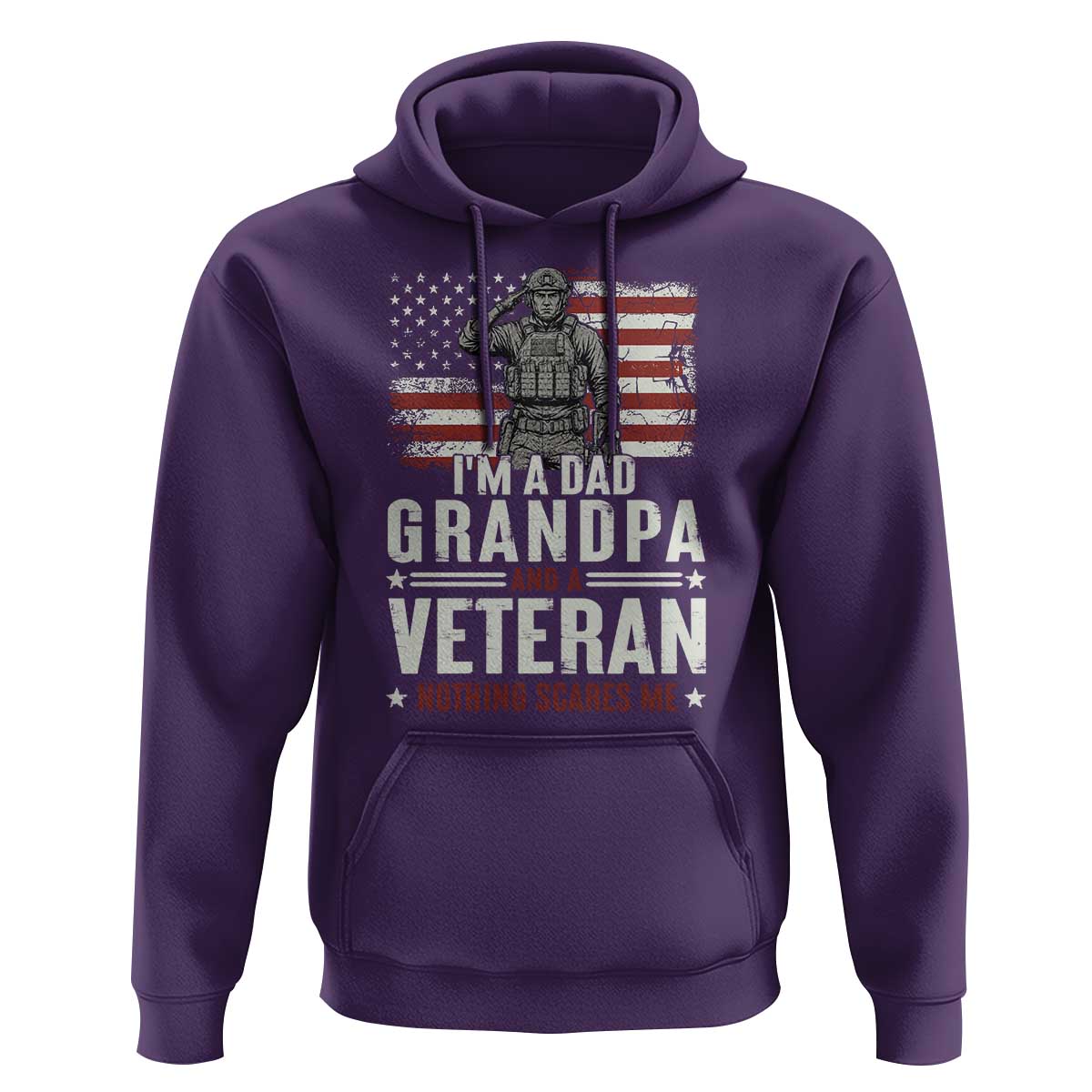 I'm A Dad Grandpa and Veteran Nothing Scares Me Hoodie Funny Veteran Dad Grandpa Humor