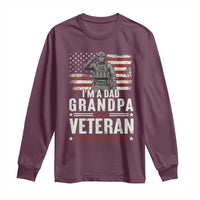 I'm A Dad Grandpa and Veteran Nothing Scares Me Long Sleeve Shirt Funny Veteran Dad Grandpa Humor