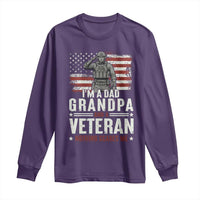 I'm A Dad Grandpa and Veteran Nothing Scares Me Long Sleeve Shirt Funny Veteran Dad Grandpa Humor