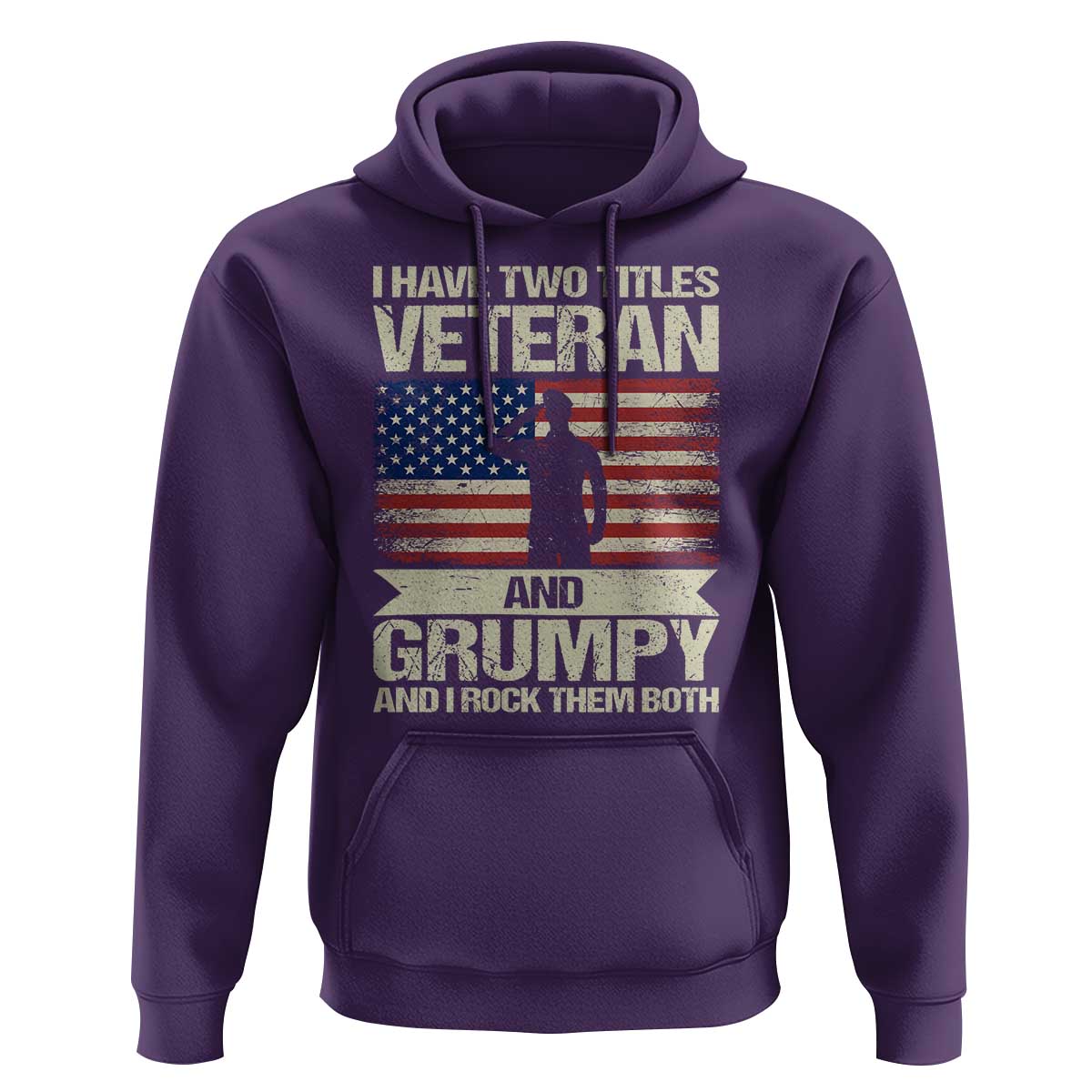 I Have Two Titles Veteran and Grumpy Hoodie Funny Veteran Dad Grandpa Humor