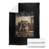 Funny Raccoon School Principal Throw Blanket Welcom Back To School