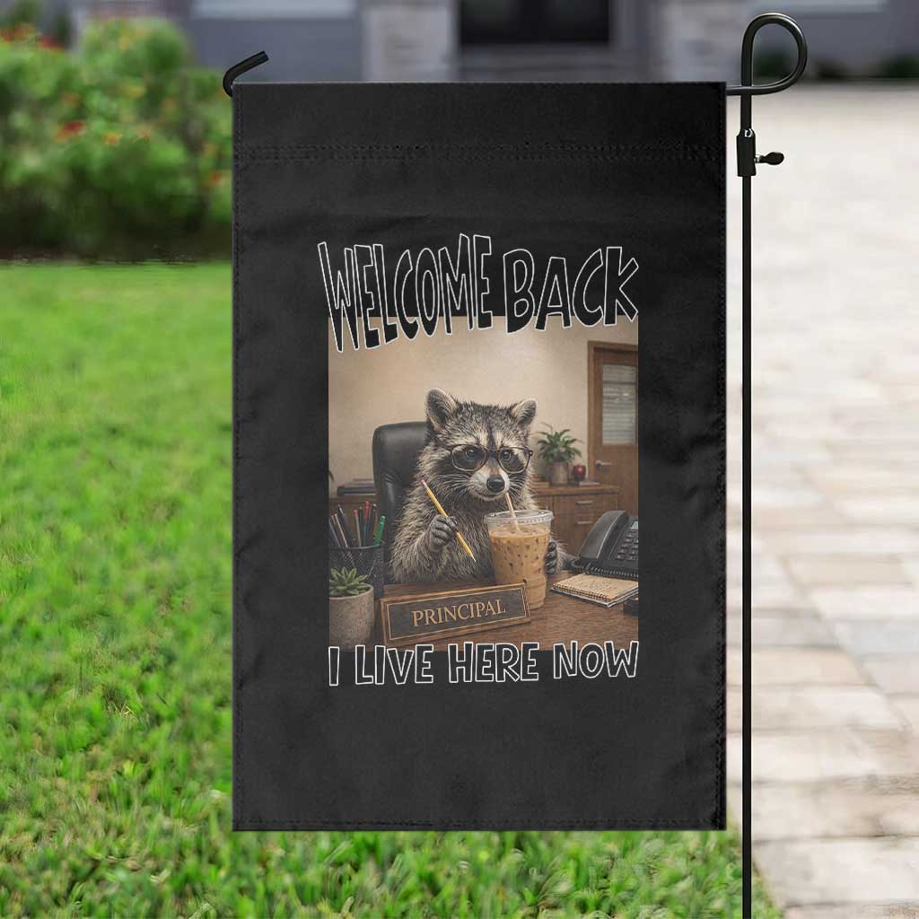 Funny Raccoon School Principal Garden Flag Welcom Back To School