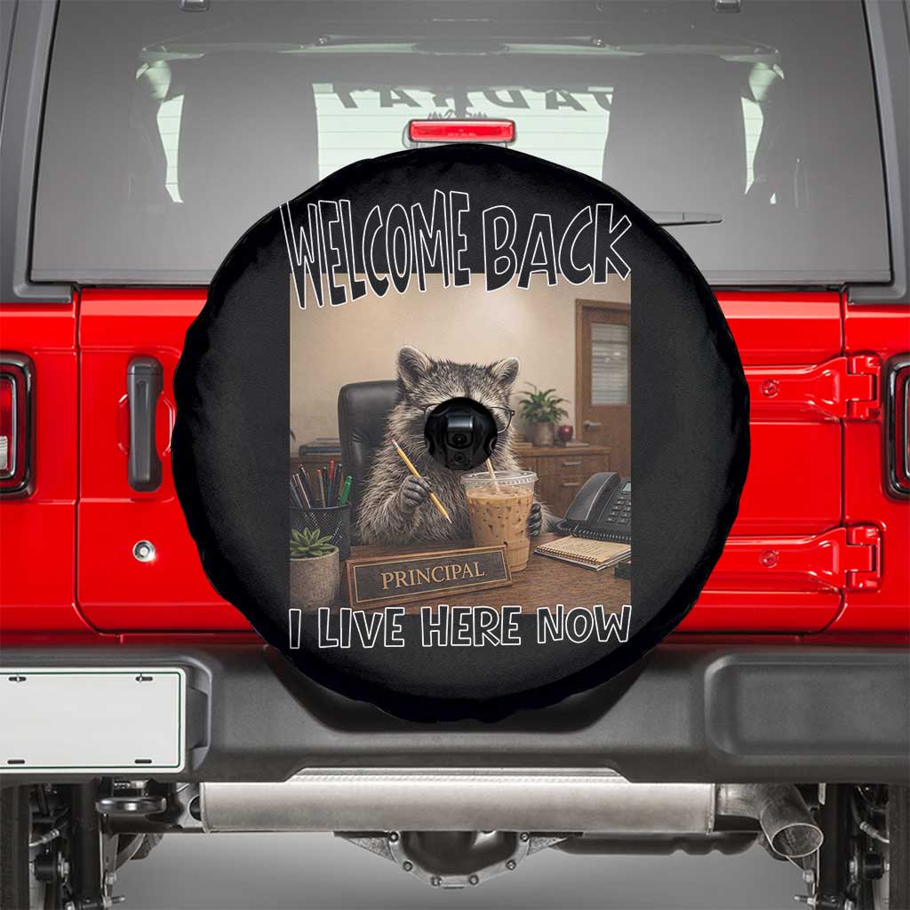 Funny Raccoon School Principal Spare Tire Cover Welcom Back To School
