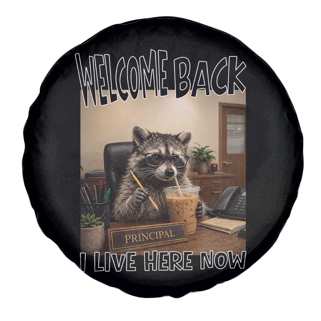 Funny Raccoon School Principal Spare Tire Cover Welcom Back To School