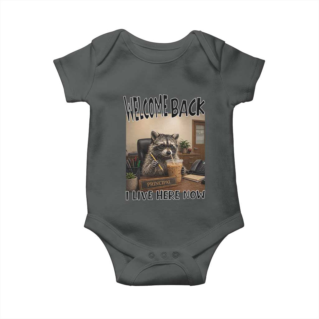 Funny Raccoon School Principal Baby Onesie Welcom Back To School
