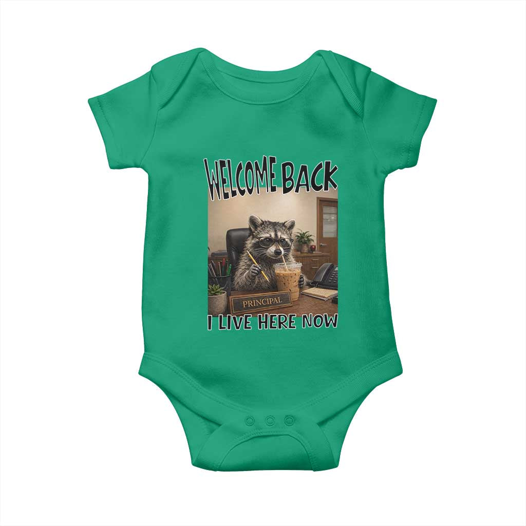 Funny Raccoon School Principal Baby Onesie Welcom Back To School