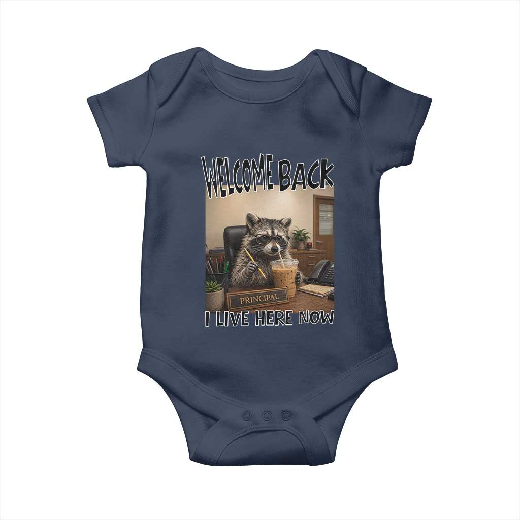Funny Raccoon School Principal Baby Onesie Welcom Back To School