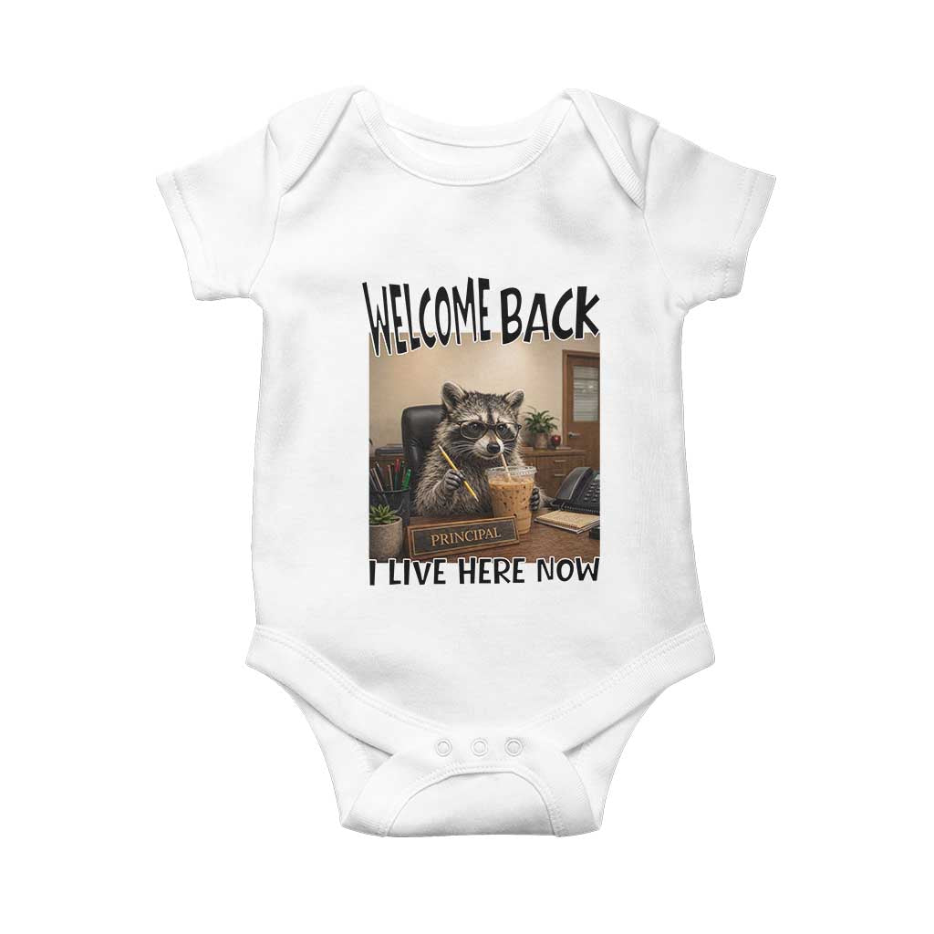 Funny Raccoon School Principal Baby Onesie Welcom Back To School
