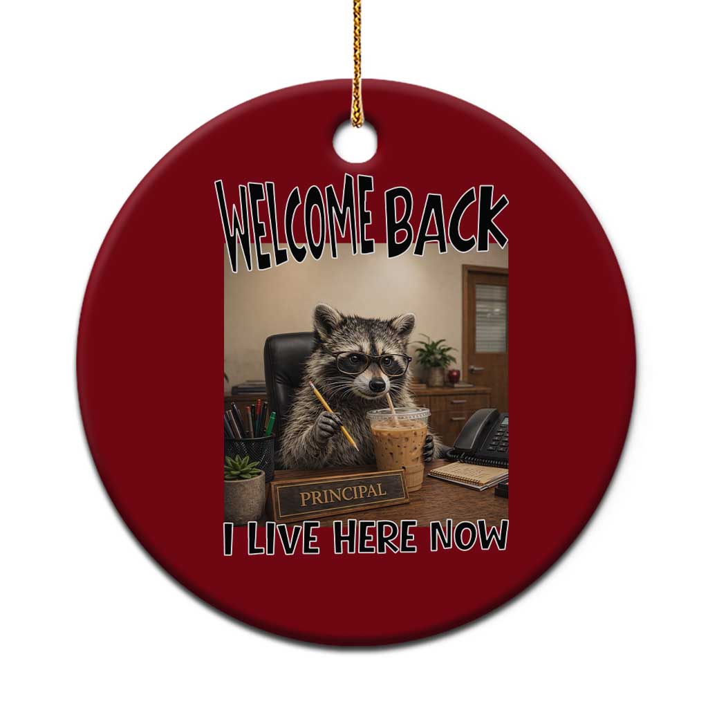 Funny Raccoon School Principal Ceramic Ornament Welcom Back To School