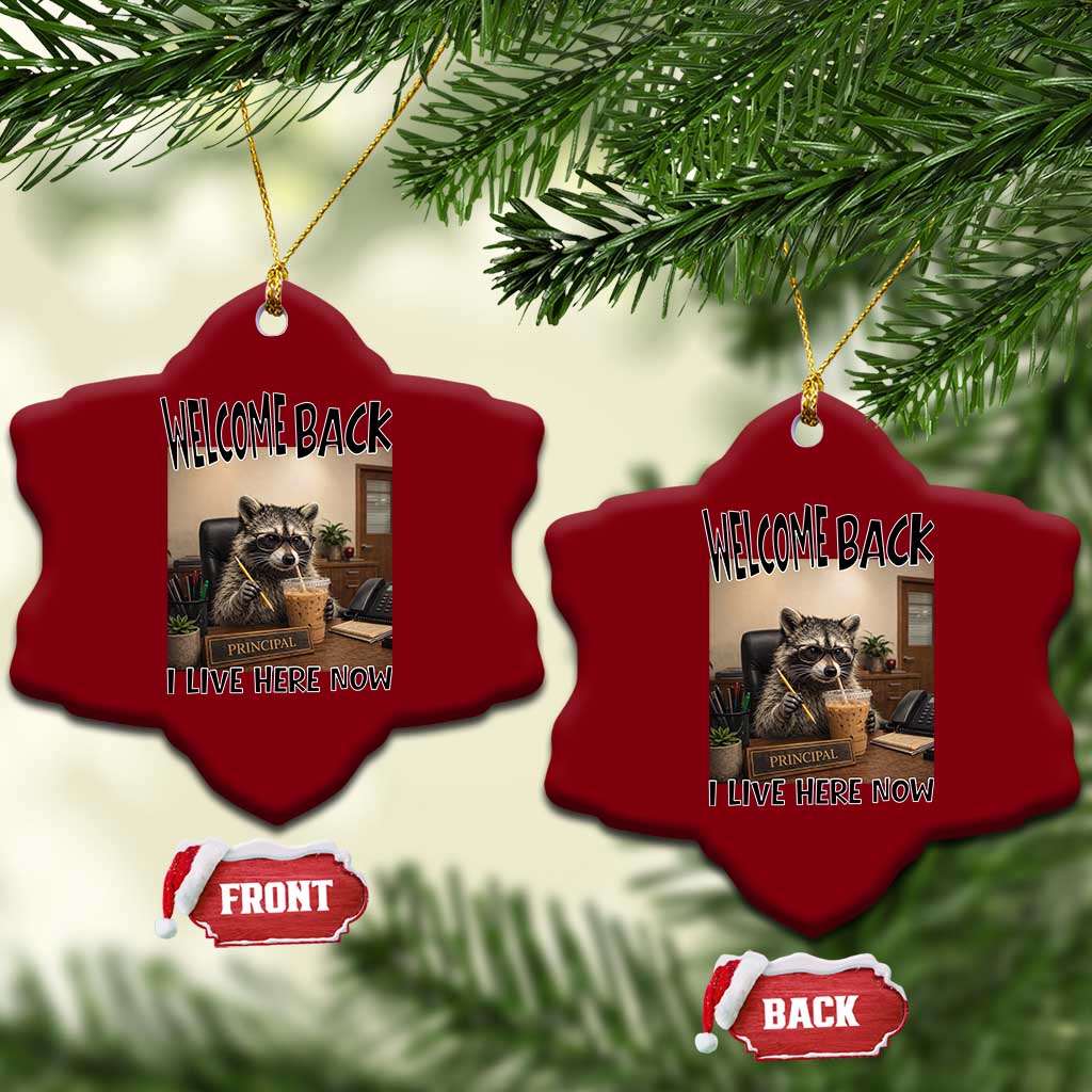Funny Raccoon School Principal Ceramic Ornament Welcom Back To School