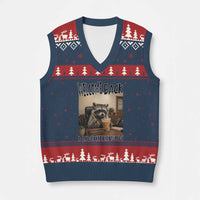 Funny Raccoon School Principal V-Neck Knit Sweater Vest Welcom Back To School