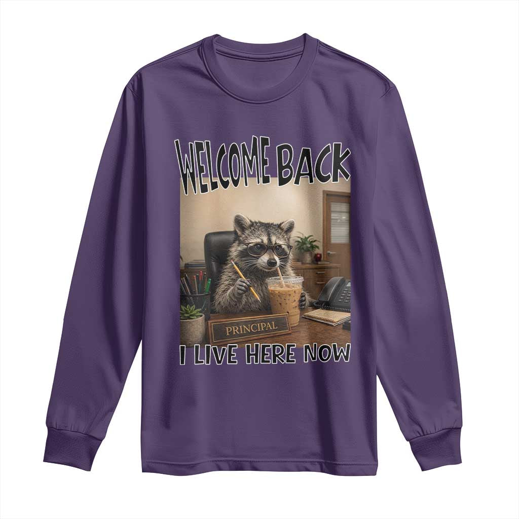 Funny Raccoon School Principal Long Sleeve Shirt Welcom Back To School