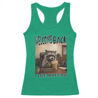 Funny Raccoon School Principal Racerback Tank Top Welcom Back To School