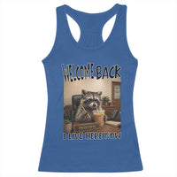 Funny Raccoon School Principal Racerback Tank Top Welcom Back To School