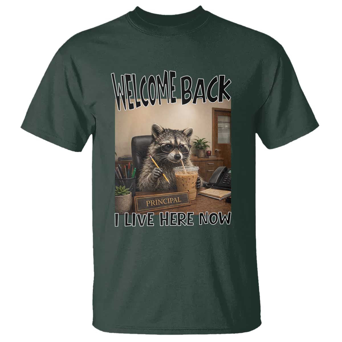 Funny Raccoon School Principal T Shirt Welcom Back To School