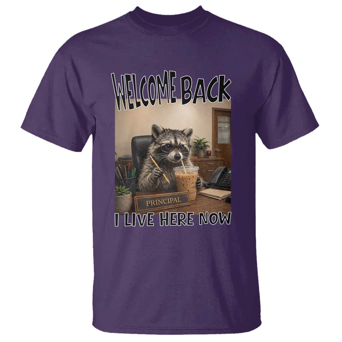Funny Raccoon School Principal T Shirt Welcom Back To School